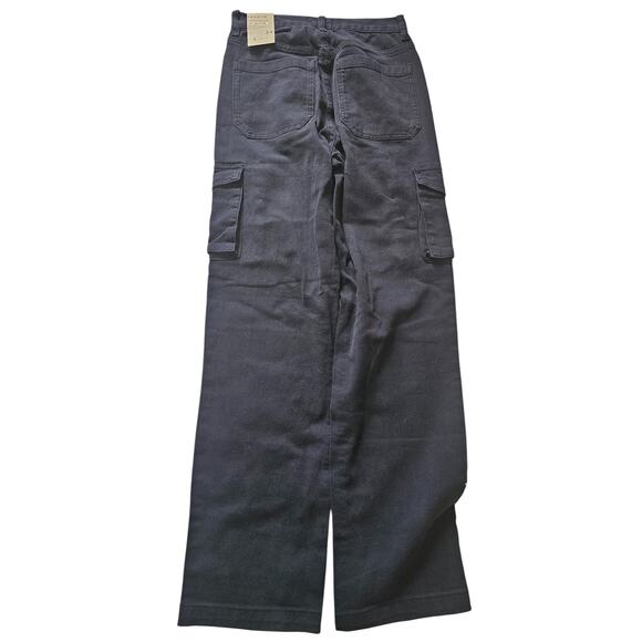 Pacsun Stretch Dad Jeans Black Cargo Size 24 High Rise Relaxed Fit NWT - Picture 4 of 9